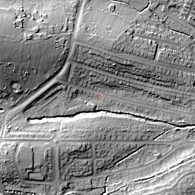 Shaded relief map of the ground around B170TN, computed from Environment Agency LiDAR. The ground here sits at about 139 m above sea level and falls 29 m across the surrounding 800 m. Surface water reaching this point runs off ground lying to the west-north-west, 8.6 m higher.