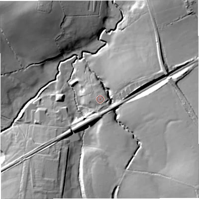 Shaded relief map of the ground around BA115HB, computed from Environment Agency LiDAR. The ground here sits at about 92 m above sea level and falls 28 m across the surrounding 800 m. Surface water reaching this point runs off ground lying to the south-south-east, 0.9 m higher.