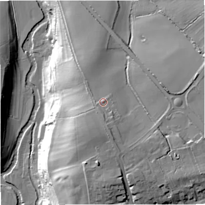 Shaded relief map of the ground around BA116SH, computed from Environment Agency LiDAR. The ground here sits at about 78 m above sea level and falls 39 m across the surrounding 800 m. Surface water reaching this point runs off ground lying to the south, 4.0 m higher.