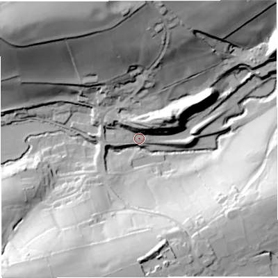 Shaded relief map of the ground around BA20PD, computed from Environment Agency LiDAR. The ground here sits at about 69 m above sea level and falls 63 m across the surrounding 800 m. Surface water reaching this point runs off ground lying to the north-north-west, 62.5 m higher.