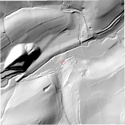 Shaded relief map of the ground around BA20PQ, computed from Environment Agency LiDAR. The ground here sits at about 66 m above sea level and falls 67 m across the surrounding 800 m. Surface water reaching this point runs off ground lying to the south-east, 15.4 m higher.