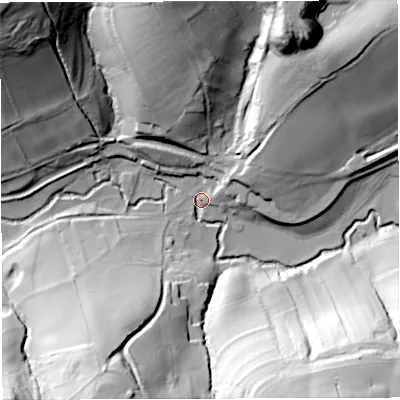 Shaded relief map of the ground around BA20QF, computed from Environment Agency LiDAR. The ground here sits at about 71 m above sea level and falls 67 m across the surrounding 800 m. Surface water reaching this point runs off ground lying to the north-north-east, 46.6 m higher.