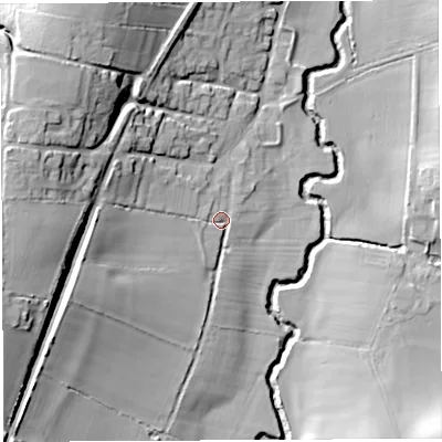 Shaded relief map of the ground around BA229UE, computed from Environment Agency LiDAR. The ground here sits at about 39 m above sea level and falls 27 m across the surrounding 800 m. Surface water reaching this point runs off ground lying to the west-south-west, 14.9 m higher.