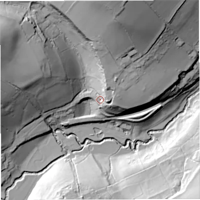 Shaded relief map of the ground around BA28NE, computed from Environment Agency LiDAR. The ground here sits at about 72 m above sea level and falls 64 m across the surrounding 800 m. Surface water reaching this point runs off ground lying to the north-north-east, 20.9 m higher.