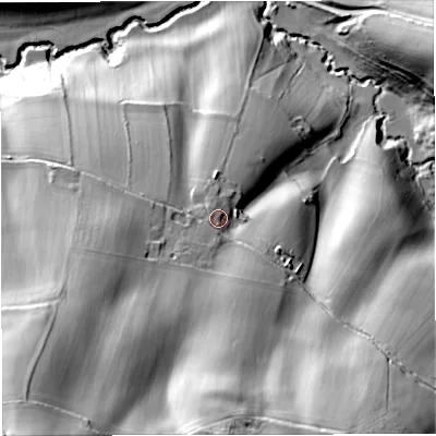 Shaded relief map of the ground around BA28QR, computed from Environment Agency LiDAR. The ground here sits at about 72 m above sea level and falls 85 m across the surrounding 800 m. Surface water reaching this point runs off ground lying to the south-west, 49.2 m higher.