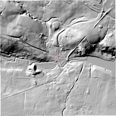 Shaded relief map of the ground around BA35RN, computed from Environment Agency LiDAR. The ground here sits at about 103 m above sea level and falls 36 m across the surrounding 800 m. Surface water reaching this point runs off ground lying to the north-east, 36.0 m higher.