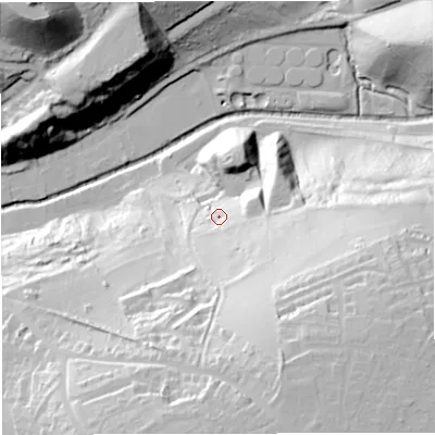 Shaded relief map of the ground around BA35TY, computed from Environment Agency LiDAR. The ground here sits at about 88 m above sea level and falls 72 m across the surrounding 800 m. Surface water reaching this point runs off ground lying to the south-east, 41.0 m higher.