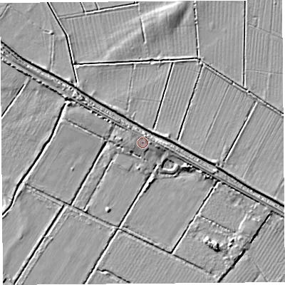 Shaded relief map of the ground around BA69QY, computed from Environment Agency LiDAR. The ground here sits at about 5 m above sea level and falls 5 m across the surrounding 800 m. Surface water reaching this point runs off ground lying to the north-north-east, 2.0 m higher.