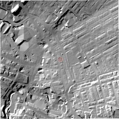 Shaded relief map of the ground around BB51EN, computed from Environment Agency LiDAR. The ground here sits at about 139 m above sea level and falls 39 m across the surrounding 800 m. Surface water reaching this point runs off ground lying to the south-east, 26.5 m higher.
