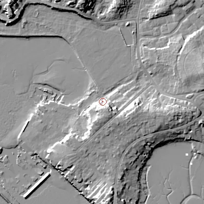 Shaded relief map of the ground around BH148EW, computed from Environment Agency LiDAR. The ground here sits at about 3 m above sea level and falls 14 m across the surrounding 800 m. Surface water reaching this point runs off ground lying to the south-south-east, 8.4 m higher.