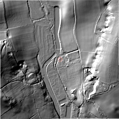Shaded relief map of the ground around BH207NJ, computed from Environment Agency LiDAR. The ground here sits at about 31 m above sea level and falls 39 m across the surrounding 800 m. Surface water reaching this point runs off ground lying to the north-east, 36.9 m higher.
