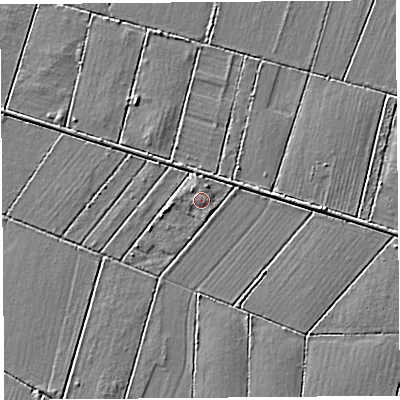 Shaded relief map of the ground around BS284UF, computed from Environment Agency LiDAR. The ground here sits at about 3 m above sea level and falls 2 m across the surrounding 800 m. Surface water reaching this point runs off ground lying to the north-west, 1.0 m higher.