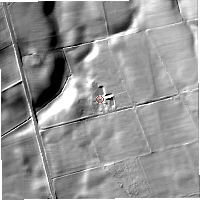 Shaded relief map of the ground around CA119NP, computed from Environment Agency LiDAR. The ground here sits at about 146 m above sea level and falls 57 m across the surrounding 800 m. Surface water reaching this point runs off ground lying to the east, 18.6 m higher.