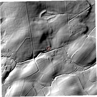 Shaded relief map of the ground around CA130RE, computed from Environment Agency LiDAR. The ground here sits at about 92 m above sea level and falls 29 m across the surrounding 800 m. Surface water reaching this point runs off ground lying to the west-north-west, 16.0 m higher.