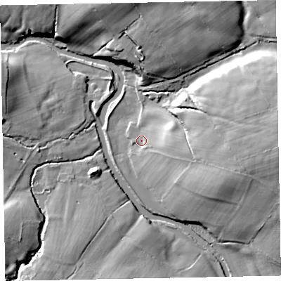 Shaded relief map of the ground around CA139TA, computed from Environment Agency LiDAR. The ground here sits at about 62 m above sea level and falls 27 m across the surrounding 800 m. Surface water reaching this point runs off ground lying to the east-south-east, 11.8 m higher.
