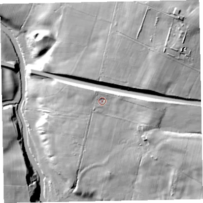 Shaded relief map of the ground around CA139TG, computed from Environment Agency LiDAR. The ground here sits at about 77 m above sea level and falls 54 m across the surrounding 800 m. Surface water reaching this point runs off ground lying to the north-east, 3.6 m higher.