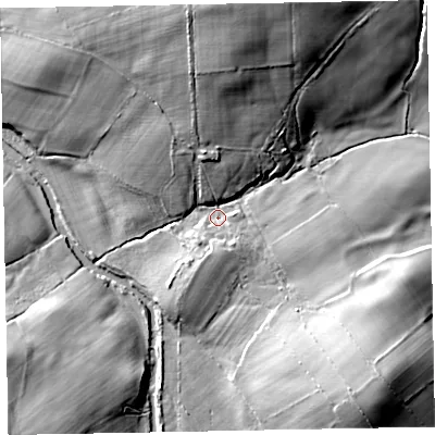 Shaded relief map of the ground around CA139TS, computed from Environment Agency LiDAR. The ground here sits at about 66 m above sea level and falls 32 m across the surrounding 800 m. Surface water reaching this point runs off ground lying to the north-north-east, 27.3 m higher.