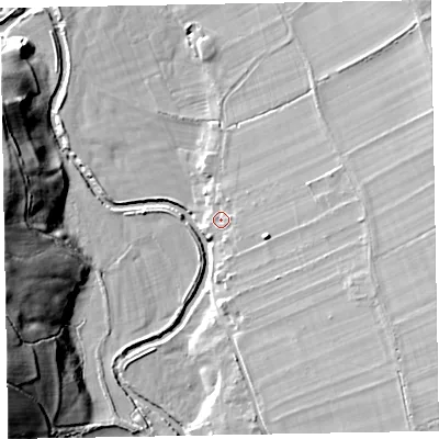Shaded relief map of the ground around CA139UW, computed from Environment Agency LiDAR. The ground here sits at about 71 m above sea level and falls 28 m across the surrounding 800 m. Surface water reaching this point runs off ground lying to the east-south-east, 4.7 m higher.