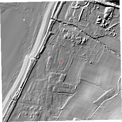 Shaded relief map of the ground around CA158PL, computed from Environment Agency LiDAR. The ground here sits at about 8 m above sea level and falls 31 m across the surrounding 800 m. Surface water reaching this point runs off ground lying to the east-north-east, 0.8 m higher.