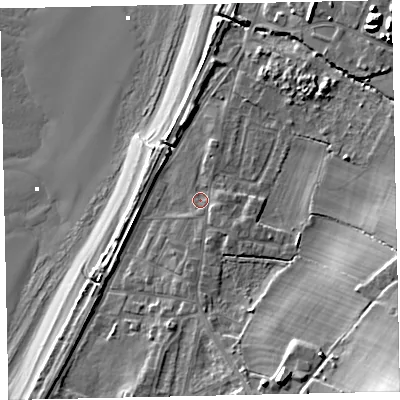 Shaded relief map of the ground around CA158PW, computed from Environment Agency LiDAR. The ground here sits at about 8 m above sea level and falls 30 m across the surrounding 800 m. Surface water reaching this point runs off ground lying to the east-south-east, 10.1 m higher.