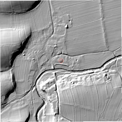 Shaded relief map of the ground around CA174PH, computed from Environment Agency LiDAR. The ground here sits at about 160 m above sea level and falls 22 m across the surrounding 800 m. Surface water reaching this point runs off ground lying to the south-south-east, 1.2 m higher.