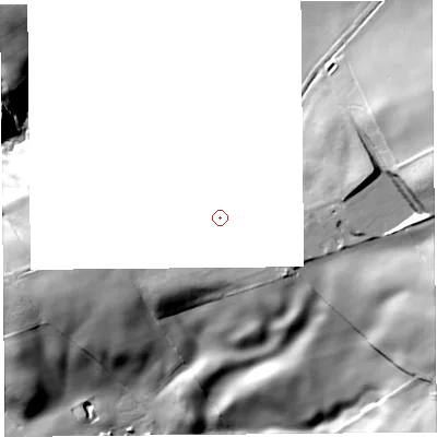 Shaded relief map of the ground around CA48NL, computed from Environment Agency LiDAR. and falls 62 m across the surrounding 800 m.
