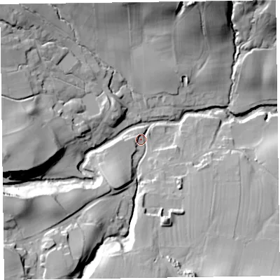 Shaded relief map of the ground around CA78DX, computed from Environment Agency LiDAR. The ground here sits at about 159 m above sea level and falls 39 m across the surrounding 800 m. Surface water reaching this point runs off ground lying to the south-west, 31.0 m higher.