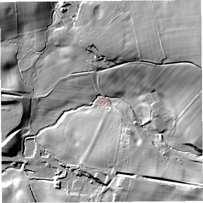 Shaded relief map of the ground around CA81JJ, computed from Environment Agency LiDAR. The ground here sits at about 148 m above sea level and falls 51 m across the surrounding 800 m. Surface water reaching this point runs off ground lying to the east-north-east, 40.1 m higher.