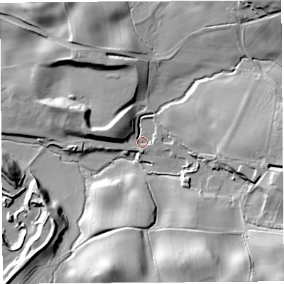 Shaded relief map of the ground around CA81JS, computed from Environment Agency LiDAR. The ground here sits at about 139 m above sea level and falls 37 m across the surrounding 800 m. Surface water reaching this point runs off ground lying to the north-east, 21.6 m higher.