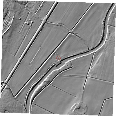 Shaded relief map of the ground around CB246AF, computed from Environment Agency LiDAR. The ground here sits at about 4 m above sea level and falls 4 m across the surrounding 800 m. Surface water reaching this point runs off ground lying to the west-south-west, 1.6 m higher.