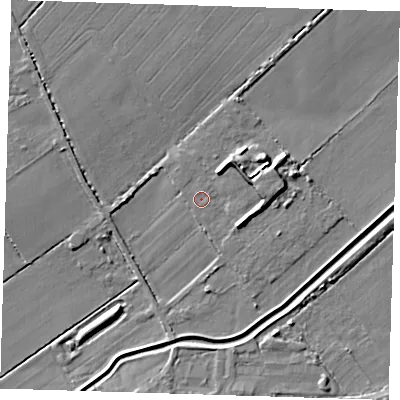 Shaded relief map of the ground around CB248PT, computed from Environment Agency LiDAR. The ground here sits at about 4 m above sea level and falls 6 m across the surrounding 800 m. Surface water reaching this point runs off ground lying to the east-south-east, 3.9 m higher.