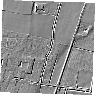 Shaded relief map of the ground around CB259NZ, computed from Environment Agency LiDAR. The ground here sits at about 3 m above sea level and falls 7 m across the surrounding 800 m. Surface water reaching this point runs off ground lying to the north-west, 4.2 m higher.