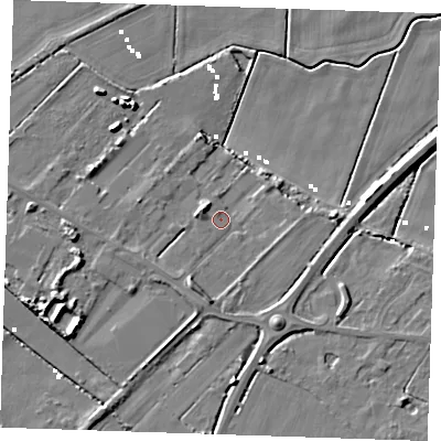 Shaded relief map of the ground around CB61SE, computed from Environment Agency LiDAR. The ground here sits at about 2 m above sea level and falls 8 m across the surrounding 800 m. Surface water reaching this point runs off ground lying to the west-north-west, 2.6 m higher.