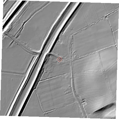 Shaded relief map of the ground around CB62BD, computed from Environment Agency LiDAR. The ground here sits at about 4 m above sea level and falls 24 m across the surrounding 800 m. Surface water reaching this point runs off ground lying to the east-south-east, 15.4 m higher.