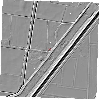 Shaded relief map of the ground around CB62BH, computed from Environment Agency LiDAR. The ground here sits at about 0 m above sea level and falls 8 m across the surrounding 800 m. Surface water reaching this point runs off ground lying to the east-north-east, 3.0 m higher.