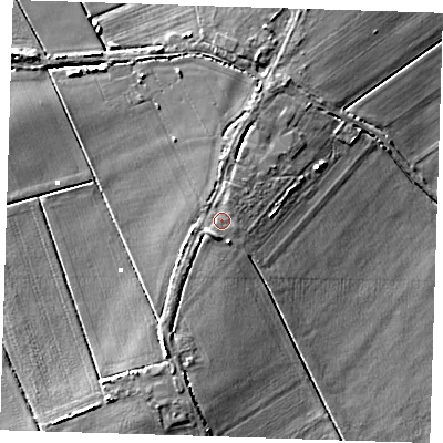 Shaded relief map of the ground around CB62DW, computed from Environment Agency LiDAR. The ground here sits at about 2 m above sea level and falls 5 m across the surrounding 800 m. Surface water reaching this point runs off ground lying to the north-north-east, 1.0 m higher.