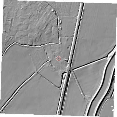 Shaded relief map of the ground around CB63HB, computed from Environment Agency LiDAR. The ground here sits at about 3 m above sea level and falls 9 m across the surrounding 800 m. Surface water reaching this point runs off ground lying to the north-north-west, 3.1 m higher.
