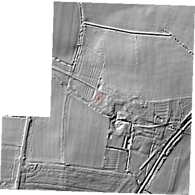 Shaded relief map of the ground around CB63HL, computed from Environment Agency LiDAR. The ground here sits at about 5 m above sea level and falls 10 m across the surrounding 800 m. Surface water reaching this point runs off ground lying to the south-east, 1.1 m higher.