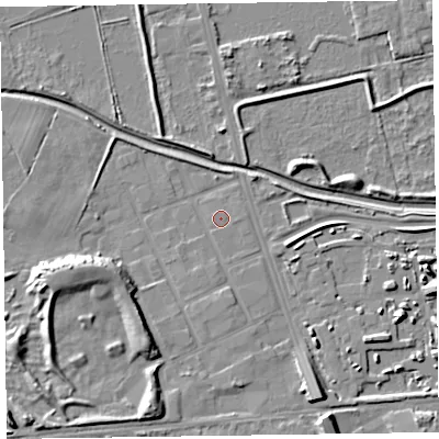 Shaded relief map of the ground around CH464TZ, computed from Environment Agency LiDAR. The ground here sits at about 5 m above sea level and falls 10 m across the surrounding 800 m. Surface water reaching this point runs off ground lying to the south-south-east, 0.7 m higher.