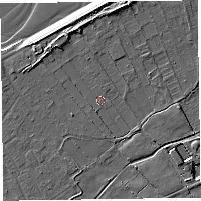 Shaded relief map of the ground around CH478AB, computed from Environment Agency LiDAR. The ground here sits at about 5 m above sea level and falls 11 m across the surrounding 800 m. Surface water reaching this point runs off ground lying to the north-west, 5.6 m higher.