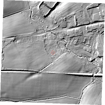 Shaded relief map of the ground around CM776GE, computed from Environment Agency LiDAR. The ground here sits at about 52 m above sea level and falls 24 m across the surrounding 800 m. Surface water reaching this point runs off ground lying to the south-west, 9.2 m higher.