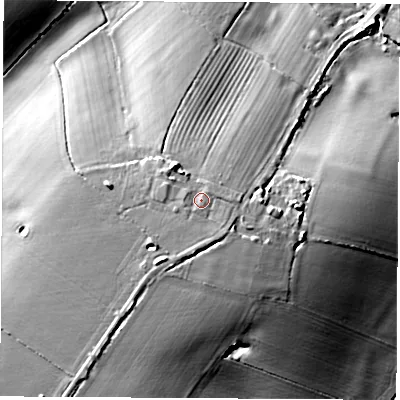 Shaded relief map of the ground around CV239HG, computed from Environment Agency LiDAR. The ground here sits at about 109 m above sea level and falls 26 m across the surrounding 800 m. Surface water reaching this point runs off ground lying to the south-west, 1.7 m higher.