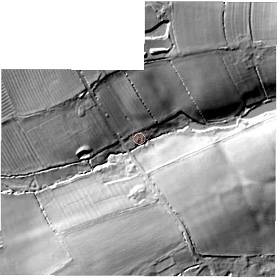Shaded relief map of the ground around CV472SL, computed from Environment Agency LiDAR. The ground here sits at about 91 m above sea level and falls 13 m across the surrounding 800 m. Surface water reaching this point runs off ground lying to the north-west, 10.6 m higher.