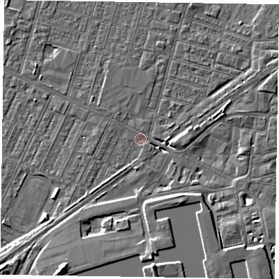 Shaded relief map of the ground around DN146AD, computed from Environment Agency LiDAR. The ground here sits at about 3 m above sea level and falls 8 m across the surrounding 800 m. Surface water reaching this point runs off ground lying to the south-south-west, 8.1 m higher.