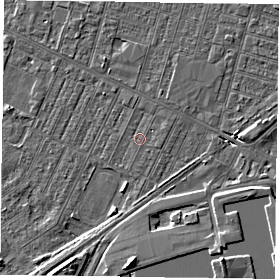 Shaded relief map of the ground around DN146SN, computed from Environment Agency LiDAR. The ground here sits at about 3 m above sea level and falls 8 m across the surrounding 800 m. Surface water reaching this point runs off ground lying to the south-south-west, 0.6 m higher.