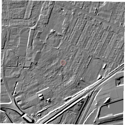 Shaded relief map of the ground around DN146TE, computed from Environment Agency LiDAR. The ground here sits at about 3 m above sea level and falls 11 m across the surrounding 800 m. Surface water reaching this point runs off ground lying to the south-south-west, 5.7 m higher.