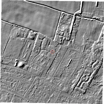 Shaded relief map of the ground around DN146WD, computed from Environment Agency LiDAR. The ground here sits at about 3 m above sea level and falls 5 m across the surrounding 800 m. Surface water reaching this point runs off ground lying to the south-south-west, 0.5 m higher.