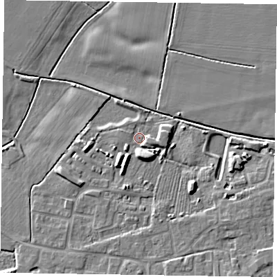 Shaded relief map of the ground around DN147EH, computed from Environment Agency LiDAR. The ground here sits at about 4 m above sea level and falls 6 m across the surrounding 800 m. Surface water reaching this point runs off ground lying to the south-south-east, 4.5 m higher.