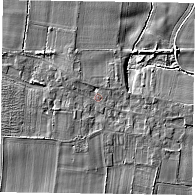 Shaded relief map of the ground around DN147HE, computed from Environment Agency LiDAR. The ground here sits at about 5 m above sea level and falls 6 m across the surrounding 800 m. Surface water reaching this point runs off ground lying to the south-west, 1.9 m higher.