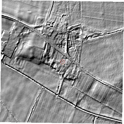 Shaded relief map of the ground around DN147JS, computed from Environment Agency LiDAR. The ground here sits at about 5 m above sea level and falls 7 m across the surrounding 800 m. Surface water reaching this point runs off ground lying to the north-north-east, 1.0 m higher.